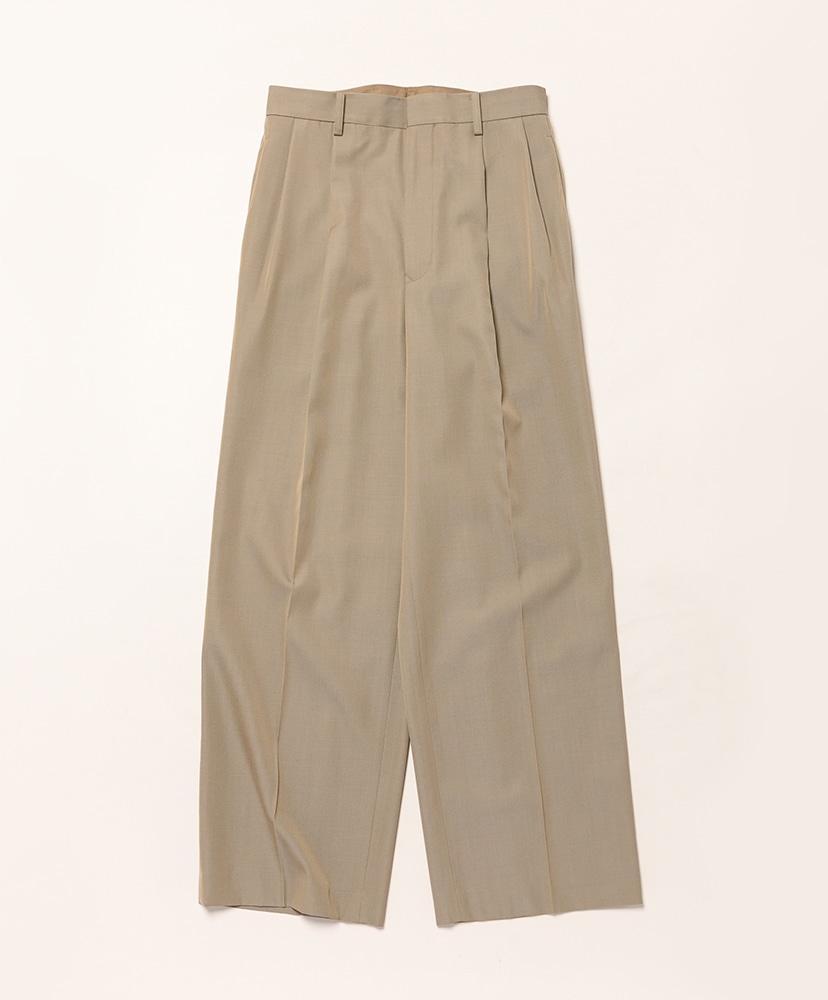 Light Wool Max Gabardine Two-Tuck Slacks(0(WOMEN) Top Black