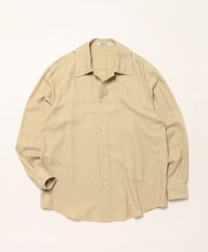 Cotton Cashmere Herringbone Shirt(3(MEN) Ivory White