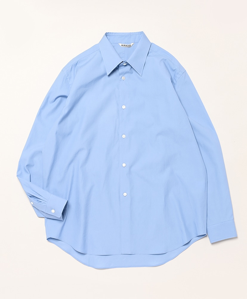 WASHED FINX TWILL SHIRT サイズ3 Washed Finx Twill Shirt(3(MEN) Blue/ブルー): AURALEE