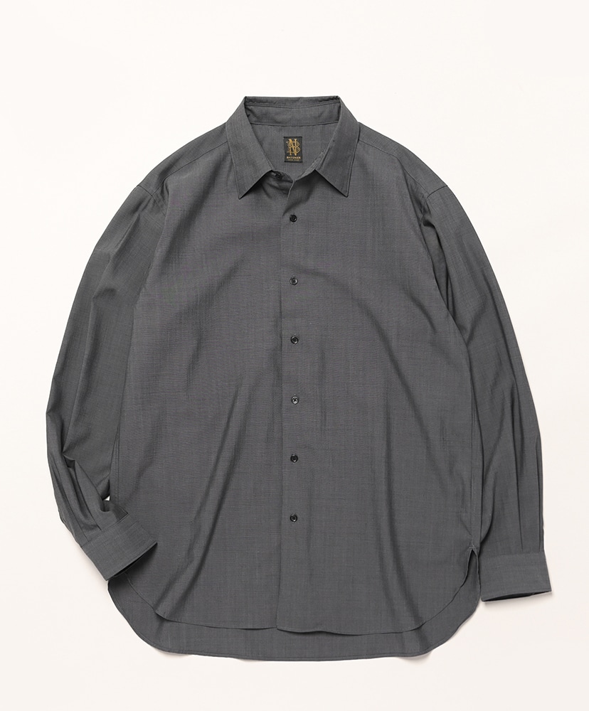 Utility Wool Regular Collor Shirt(1(MEN) Gray/グレー): BATONER
