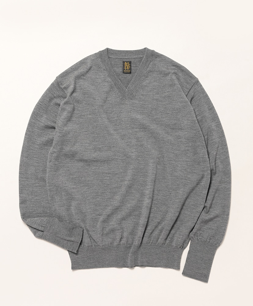 Men Baby Wool V Neck(1(MEN) Gray/グレー): BATONER