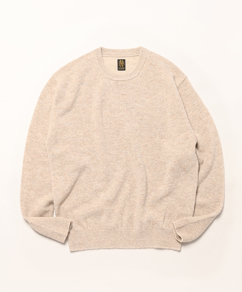 Men Baby Alpaca Kurumi Tenjiku Crew Neck(1(MEN) Beige/ベージュ