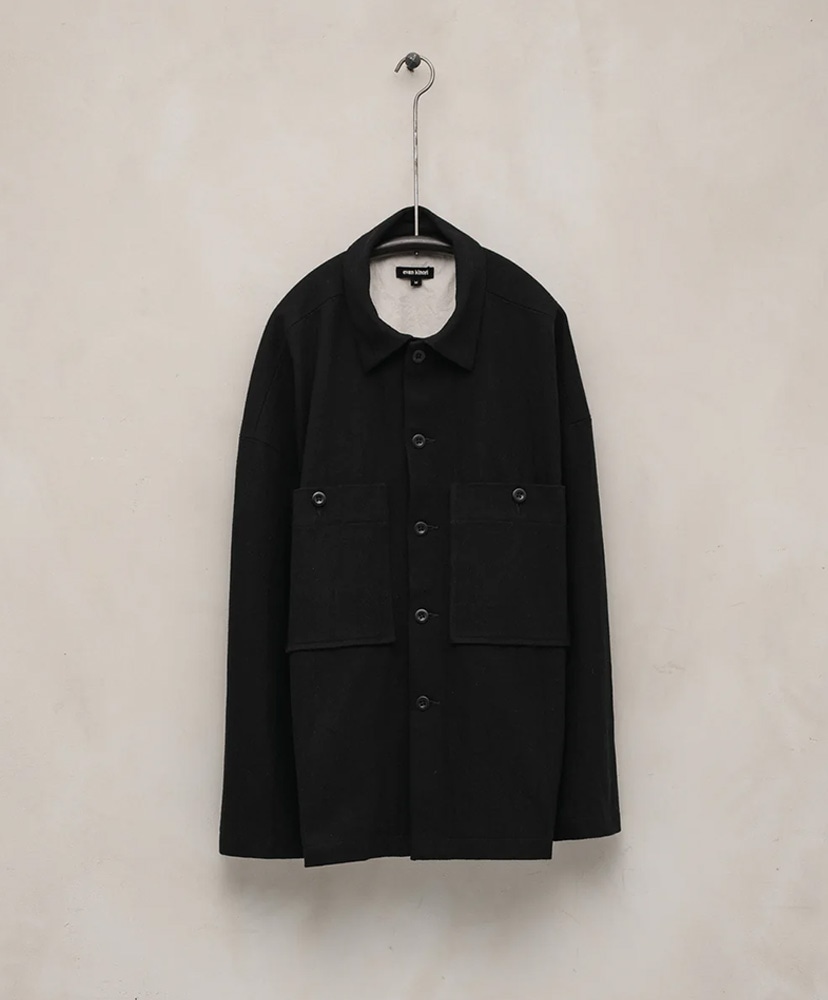 ジャケット・アウター evan kinori field shirt M black Evan Kinori Field Shirt, Black/Brown – Glasswing