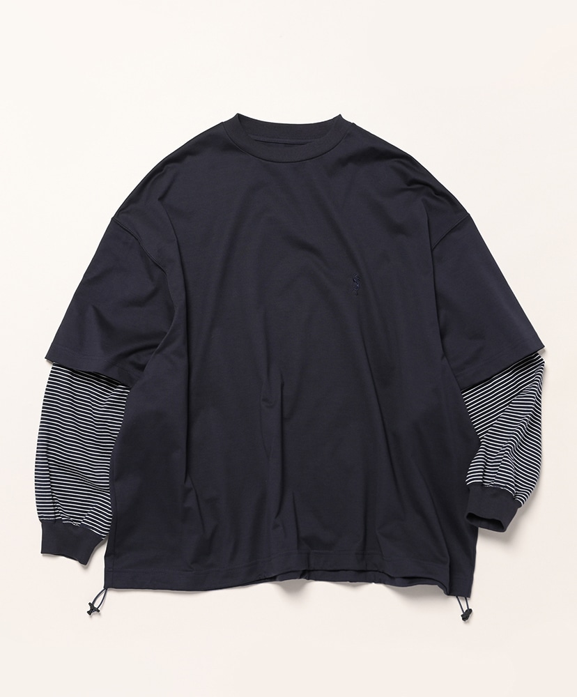 is-ness BALLOON T SHIRT ネイビー is-ness - イズネス25SS BALLOON BORDER T-SHIRT
