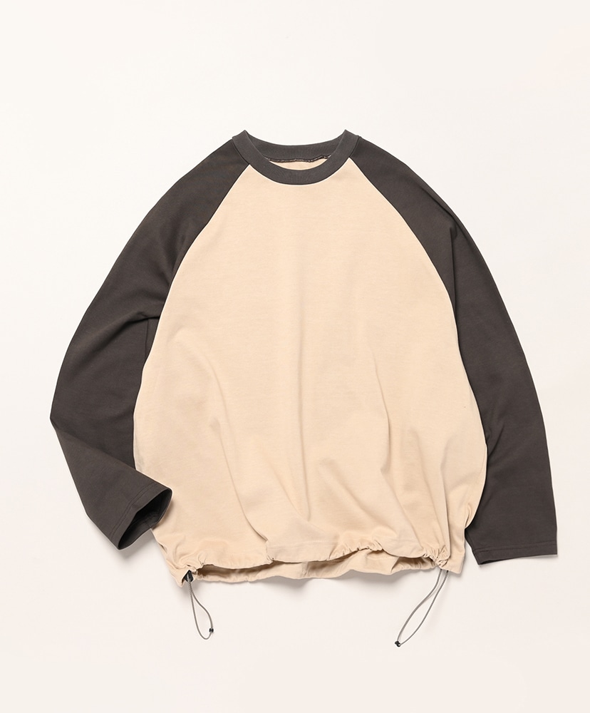 Balloon Raglan Long Sleeve T-Shirt(M(MEN) Gray×Black/グレー
