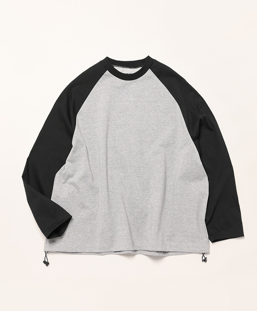 ★送料・関税込★BROWNBREATH★CLIQUE RAGLAN LONGSLEEVE ★ Balloon Raglan Long Sleeve T-Shirt(M(MEN) Gray×Black/グレー