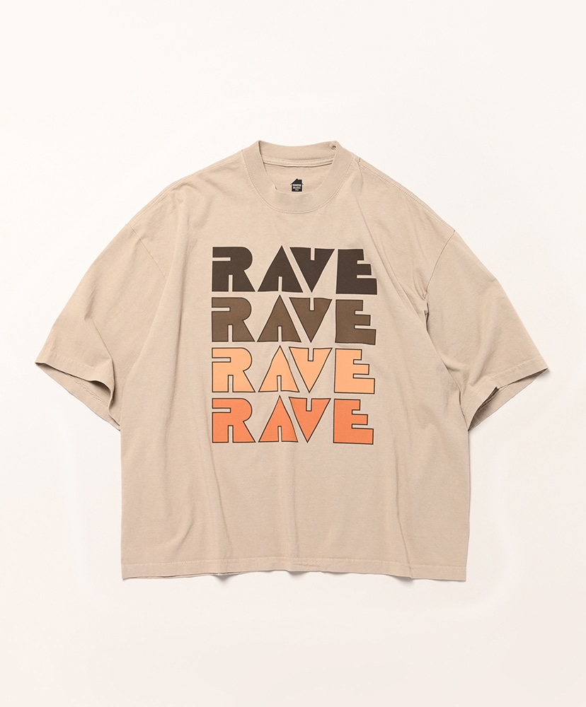 RAVE T-SHIRT(L(MEN) OATMEAL/オートミール): ISNESS MUSIC
