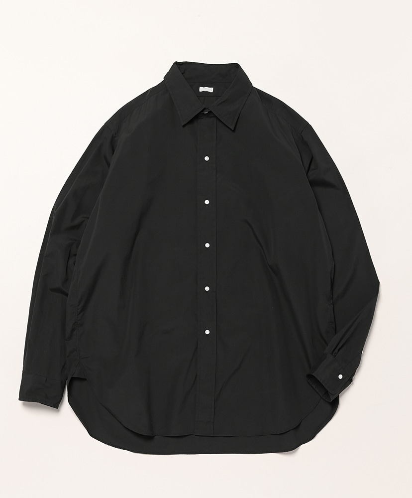 【関税込み】ALAINPAUL ブラック Gathered Collar フーディ A.PRESSE - アプレッセ24SS Double Weave TwillRegular Collar