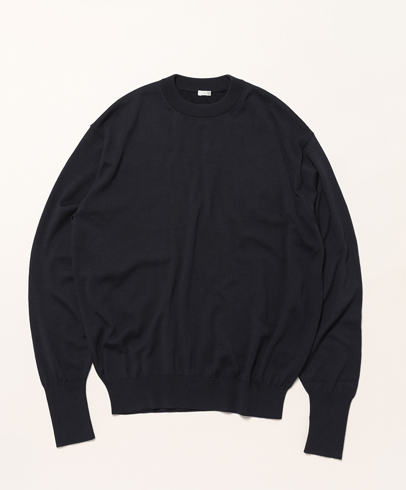 Wool Knit Crew Neck Sweater(2(MEN) Navy/ネイビー): A.PRESSE