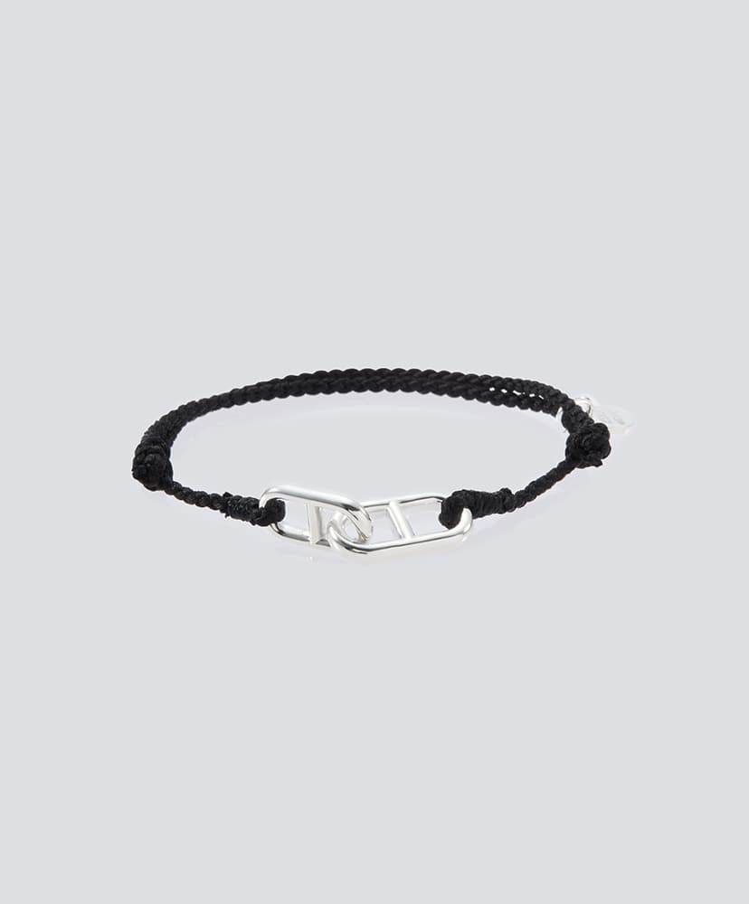 Anchor Link Silk Code Bracelet(FREE Black×Silver/ブラック