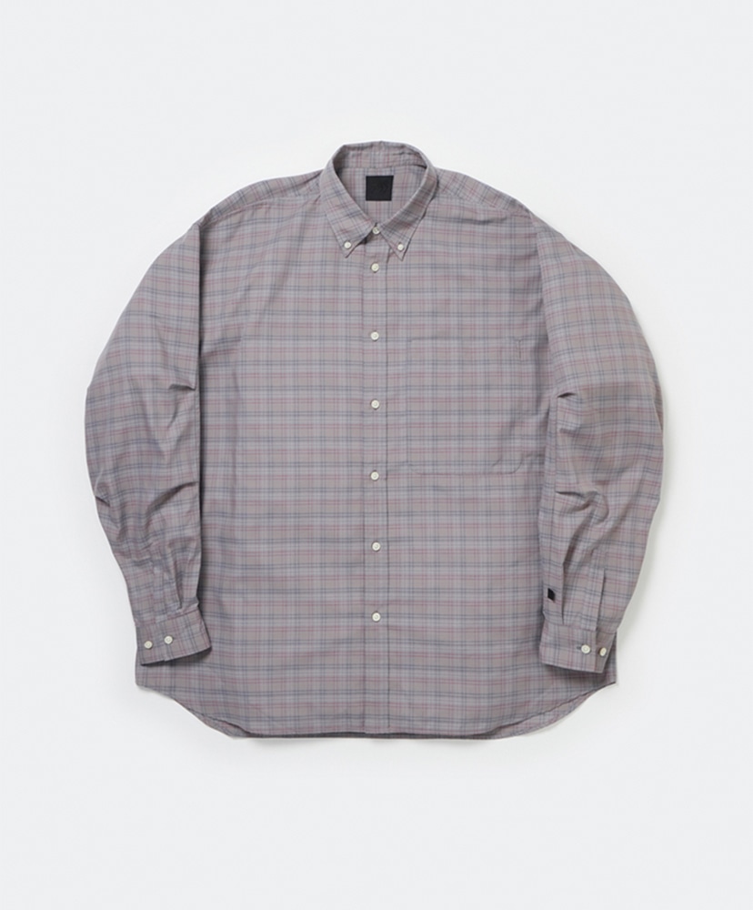 Tech Button Down Shirt L/S Tattersall(L(MEN) Gray/グレー