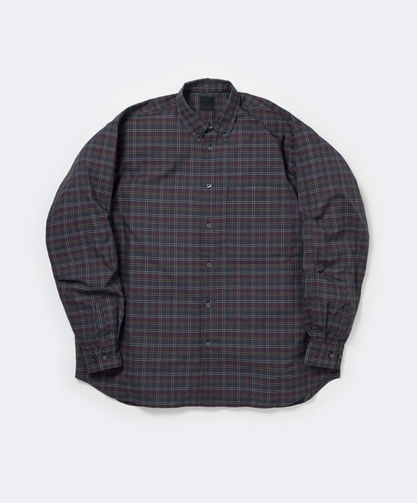 Tech Button Down Shirt L/S Tattersall(L(MEN) Gray/グレー