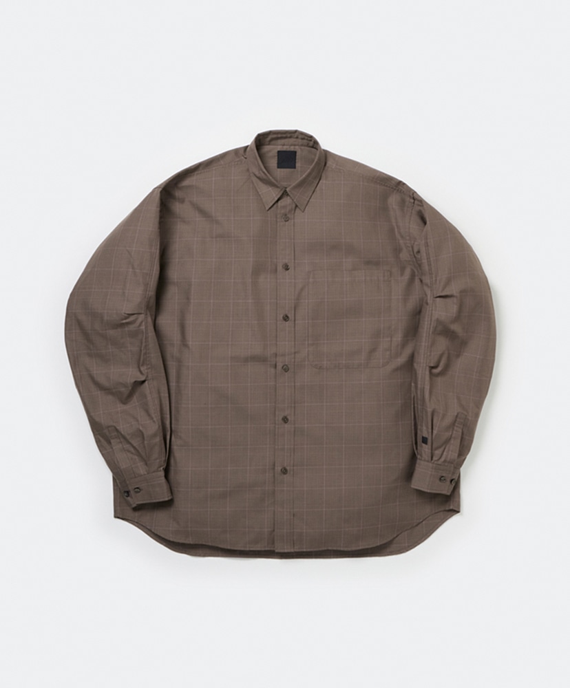 Tech Regular Collar Shirt L/S Glen Check(L(MEN) Beige