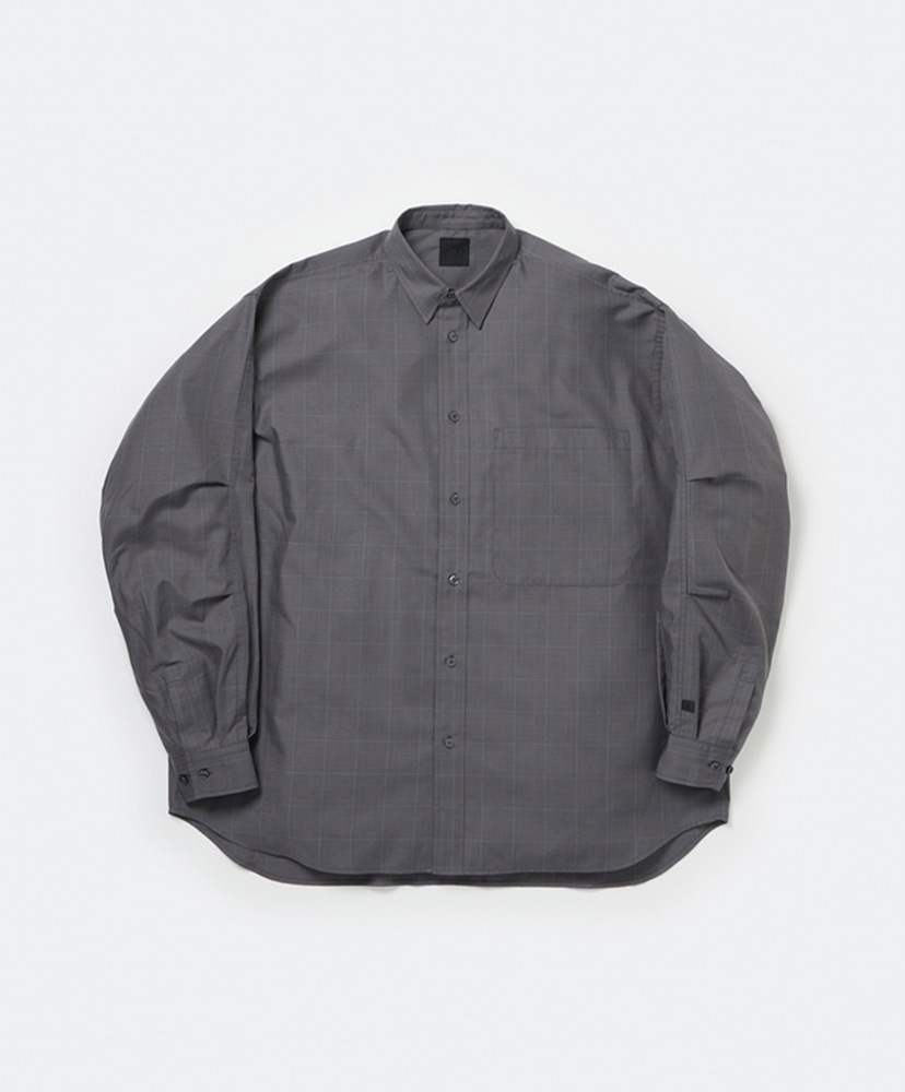 GANNI ベージュ レザーシャツジャケット Tech Regular Collar Shirt L/S Glen Check(L(MEN) Beige