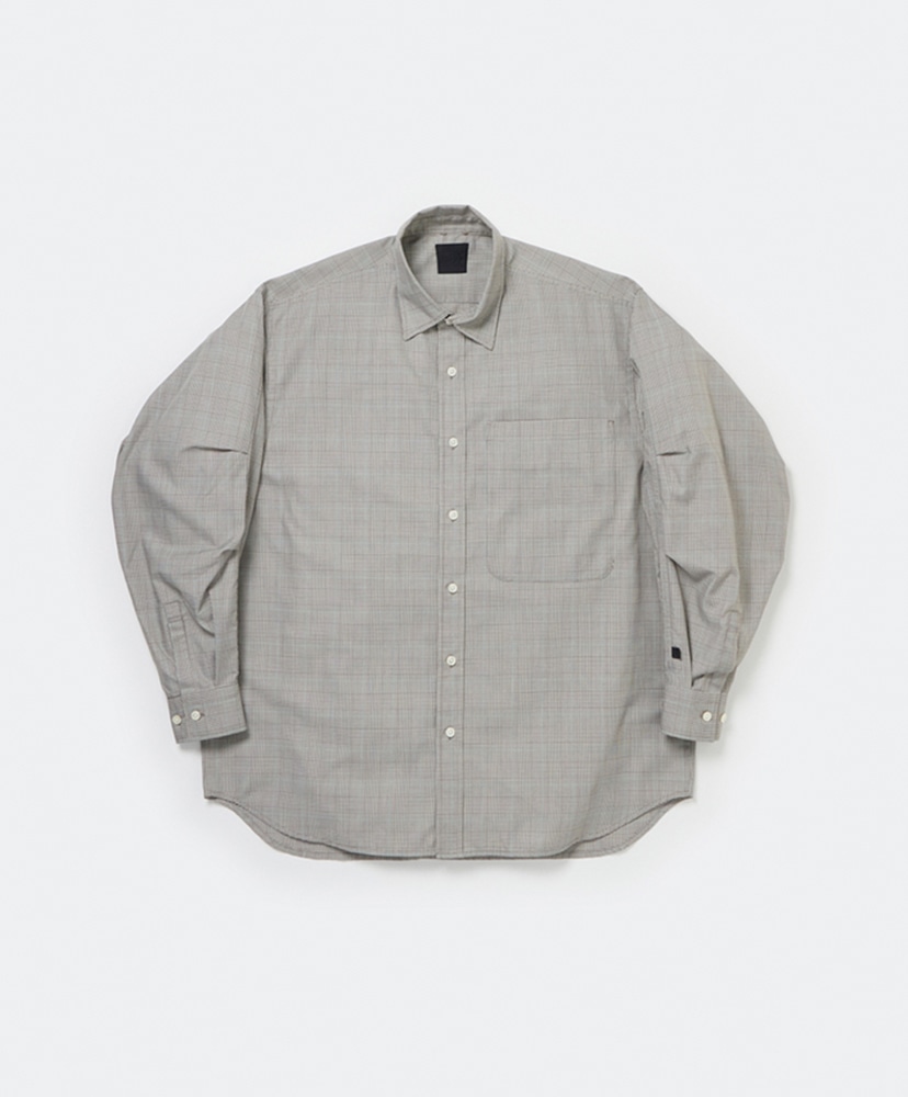 GANNI ベージュ レザーシャツジャケット W's Tech Regular Collar Shirt L/S Glen Check(F(WOMEN) Beige