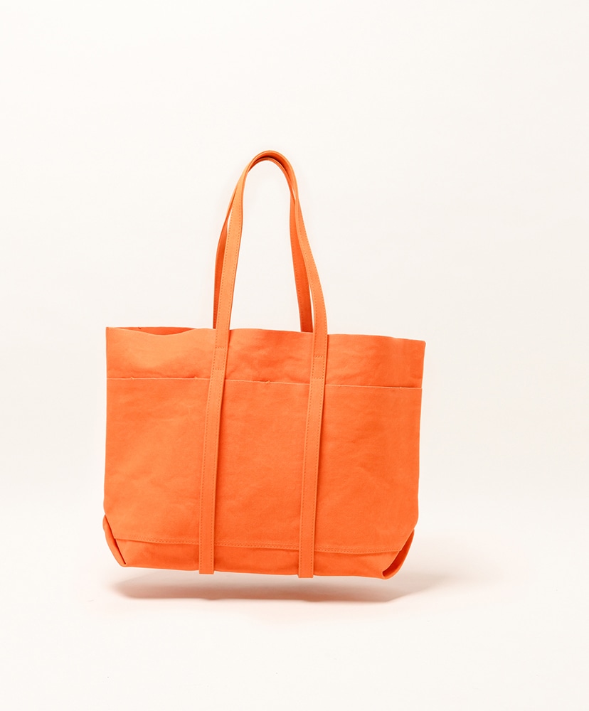 Washed Canvas 6Pockets Tote (M)(FREE Orange/オレンジ): AMIACALVA