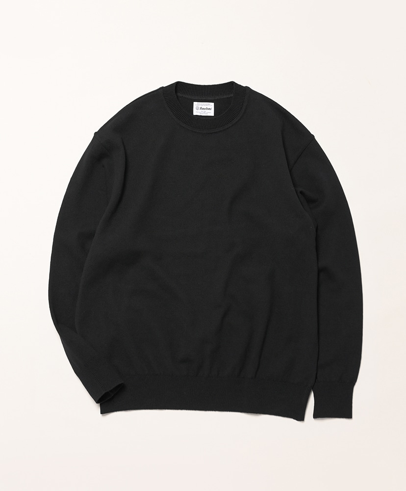 yonetomi コットンニット　ブラック Wave Cotton Knit Pullorver(2(MEN) Black/ブラック): Yonetomi