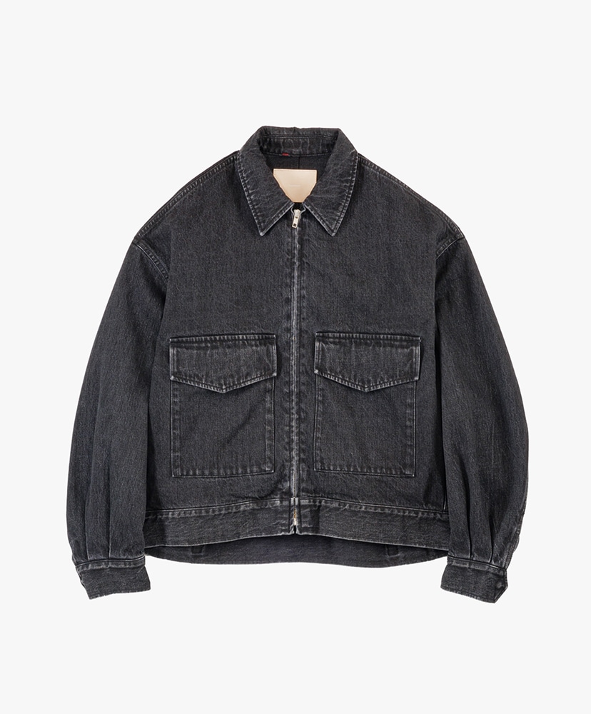 Selvage Denim Zip Jacket -DARK FADE-(0X2(WOMEN) Black Dark