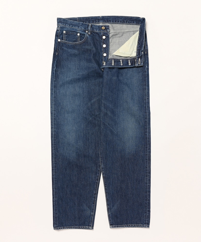 Selvage Denim Five Pocket Tapered Pants - DARK FADE-(1(MEN