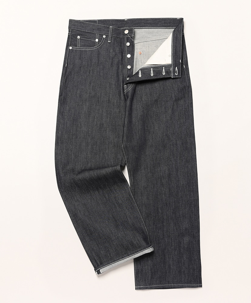 Selvage Denim Five Pocket Wide Straight Pants(1(MEN) Black