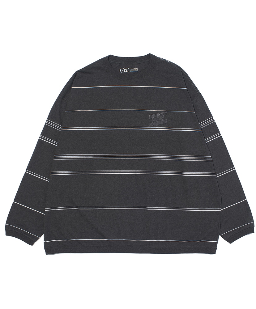 NEIGHBORHOOD 23AW 長袖カットソー グレー ストライプ RE Logo Long Sleeve Border T(L(MEN) Gray/グレー): F/CE.
