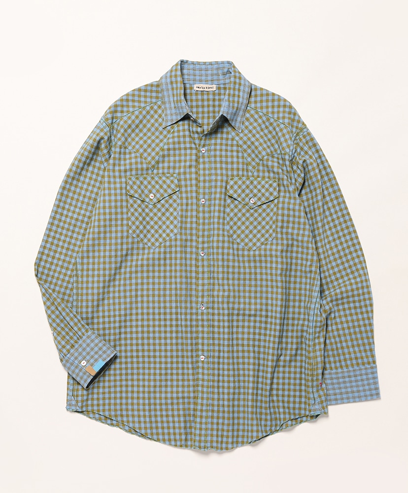 Gupta Western(1(MEN) Blue Khaki Plaid/ブルーカーキプラッド