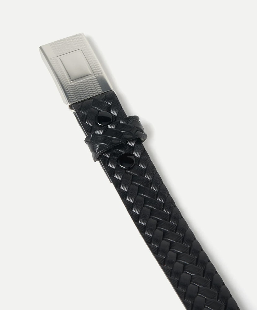 Lot.021 Busketweave Pattern Belt(OS Black/ブラック): T.T
