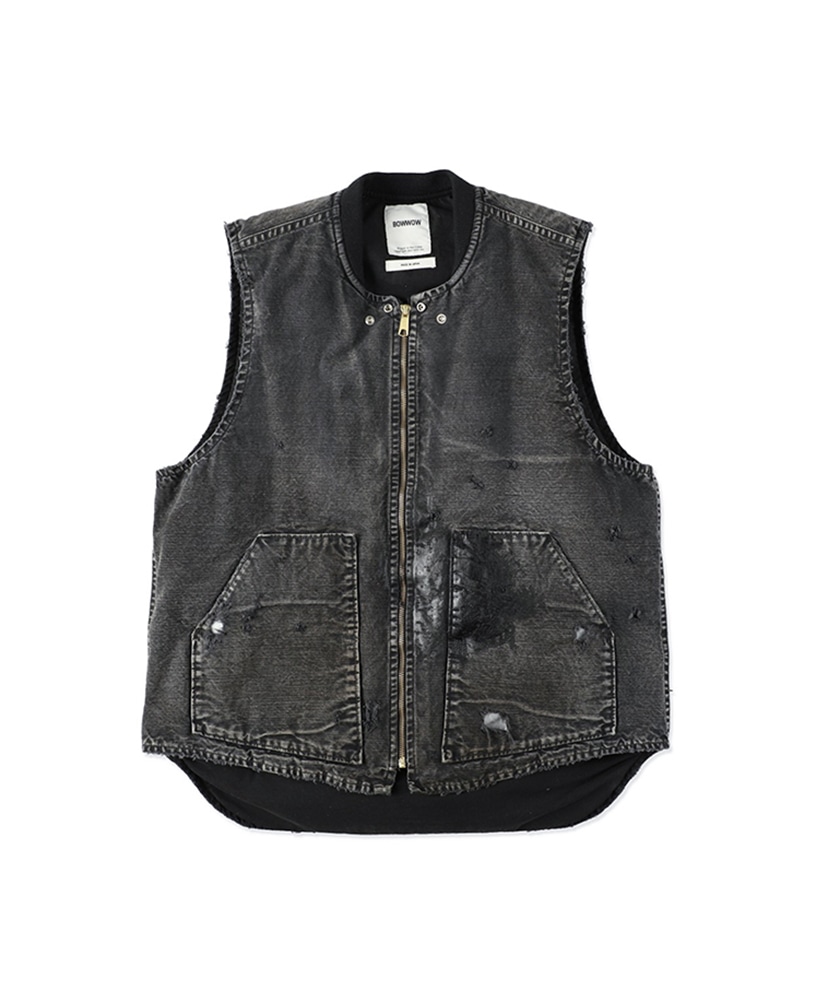 定価以下BOWWOW DUCK VEST AGED carharttダックwip DUCK VEST AGED(M(MEN) Aged Black/エイジドブラック): BOW WOW