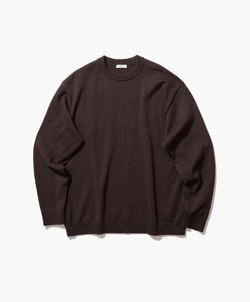 Suitroom(スーツルーム)★ Mohair ウェーブニット WOOL WASHI | CREWNECK SWEATER(02(MEN) Brown Top/ブラウン