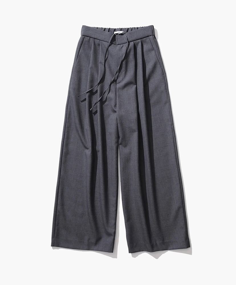 WOOL TROPICAL | WIDE EASY PANTS(02(MEN) Black/ブラック): ATON