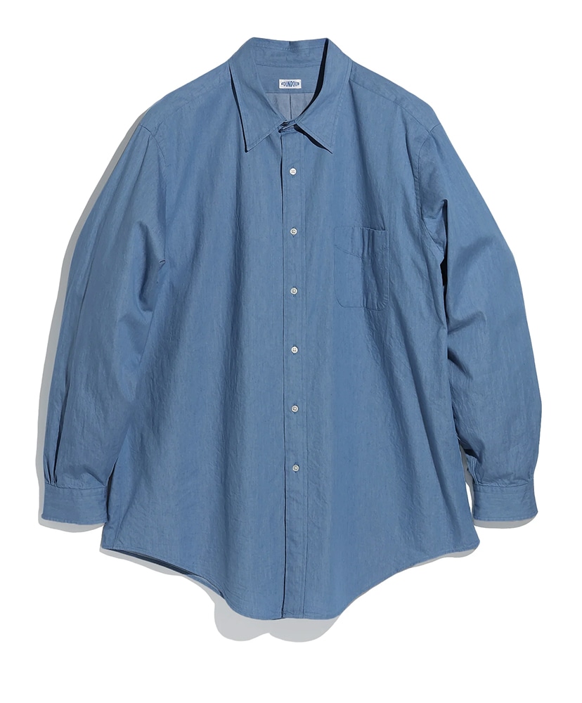 美品【MHL.】デニムシャツ　長袖　コットン　ゆったり　インディゴ　日本製 Regular Collar Denim Shirt(1(MEN) Indigo/インディゴ): FOUNDOUR