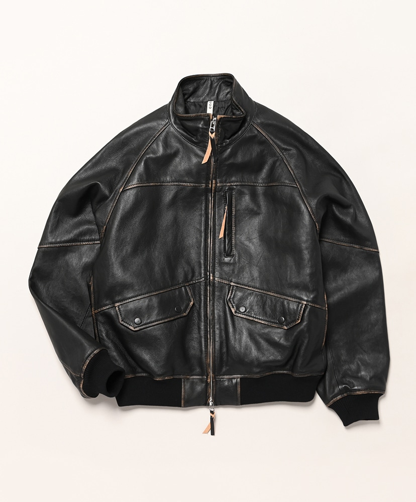 High Neck Blouson - Sheep Rub Skin(1(MEN) Black/ブラック): CCU