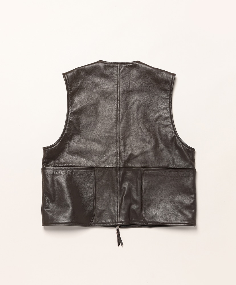 ALA  cow leather down vest　ブラック 2025年最新】ala レザーダウンベストの人気アイテム - メルカリ