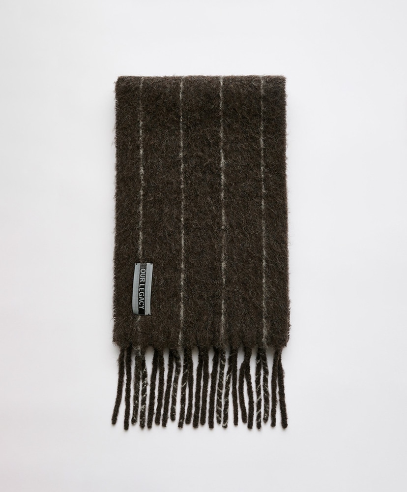 Brown Pinstripe Fuzzy Alpaca