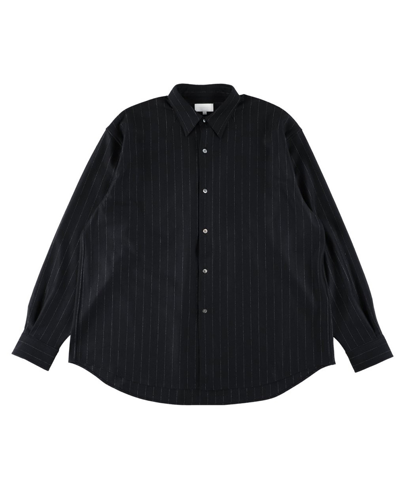 H BEAUTY&YOUTH ウールキャンバス ジップシャツ Mサイズ ブラック H＞ウールキャンバス ジップシャツ