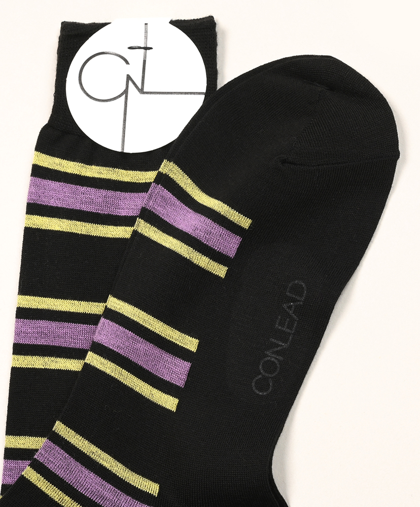 Border Line Wool Long Men Black/ブラック 25-27cm