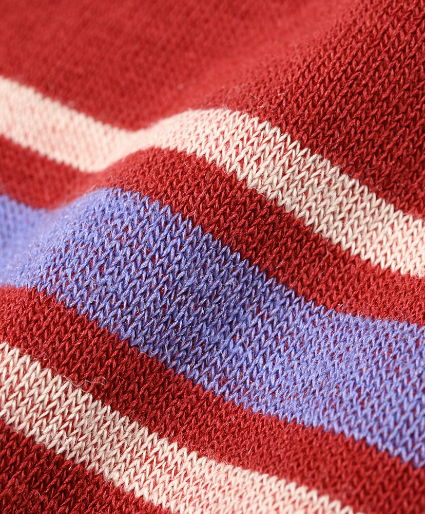 Border Line Wool Long Men Bordeaux/ボルドー 25-27cm