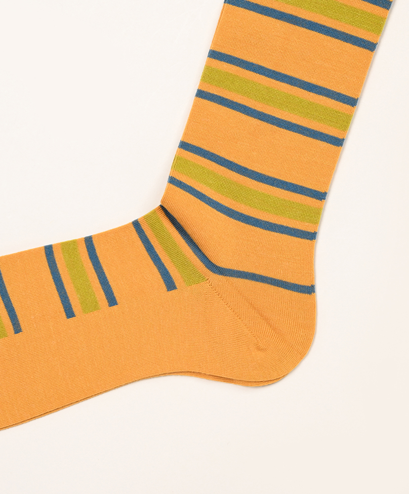 Border Line Wool Long Men Ocher/オーカー 25-27cm