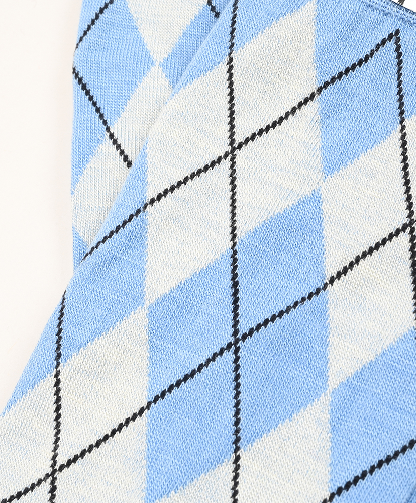 Argyle Wool Long Men Sax/サックス 25-27cm