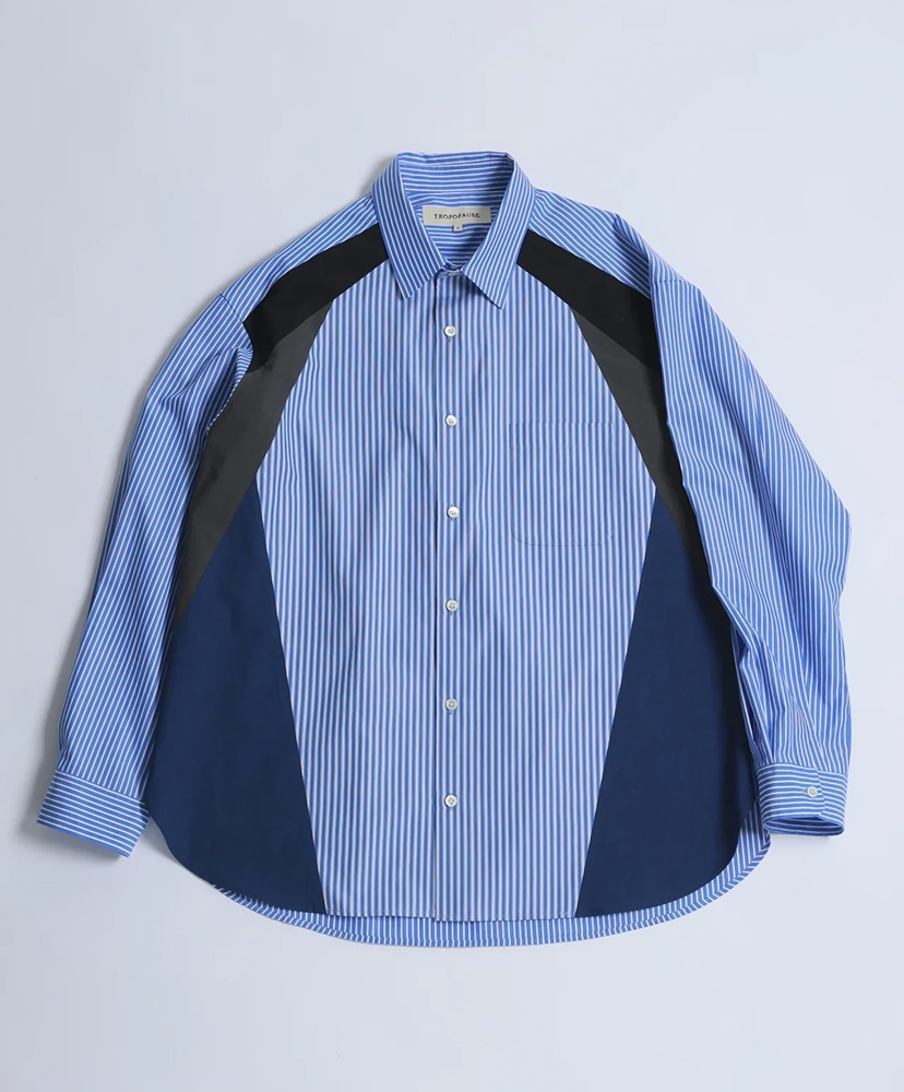 SUNDA'S BEST 青白ストライプ Tシャツ L No.75 (Unisex)(2 Blue Stripe/ブルーストライプ): TROPOPAUSE