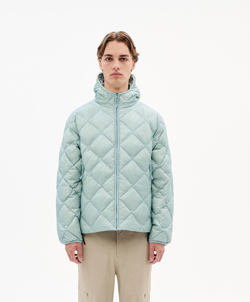 新品未使用 総柄 中綿ジャケット 個性的デザイン 定価54,000円 Base Lt Down Hooded Jacket(XS(WOMEN) Sand/サンド): HIKING PATROL