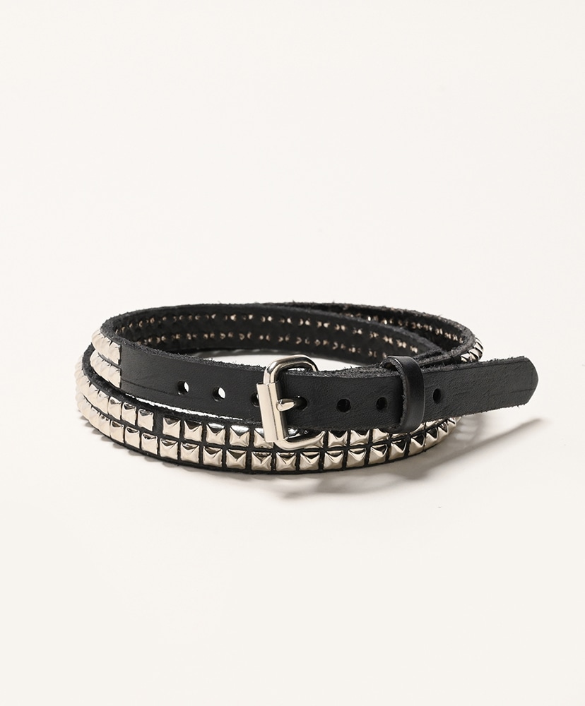 22AW NEIGHBORHOOD DOUBLE STUDS BELT CL 黒