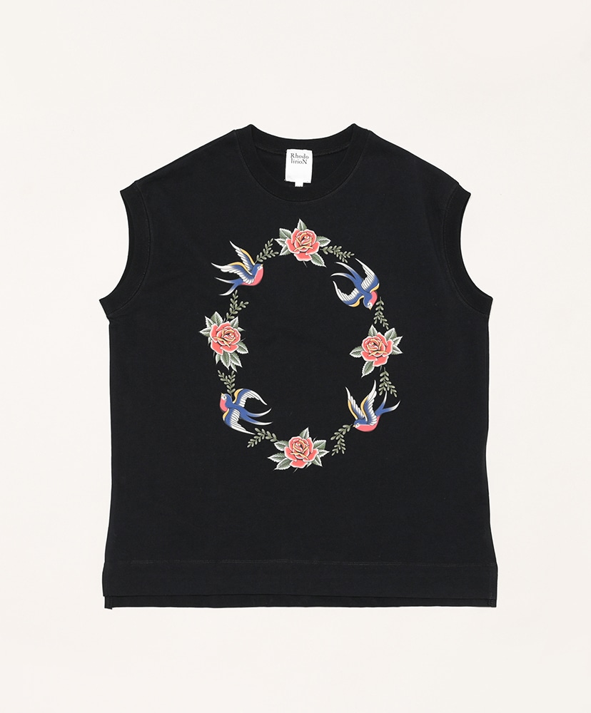 Printed Tattoo Tee(ONE(WOMEN) Black/ブラック): RHODOLIRION