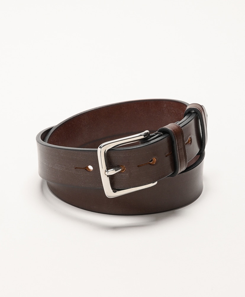 1.25 Inch West End Buckle Saddle Leather Belt - Nickel(32