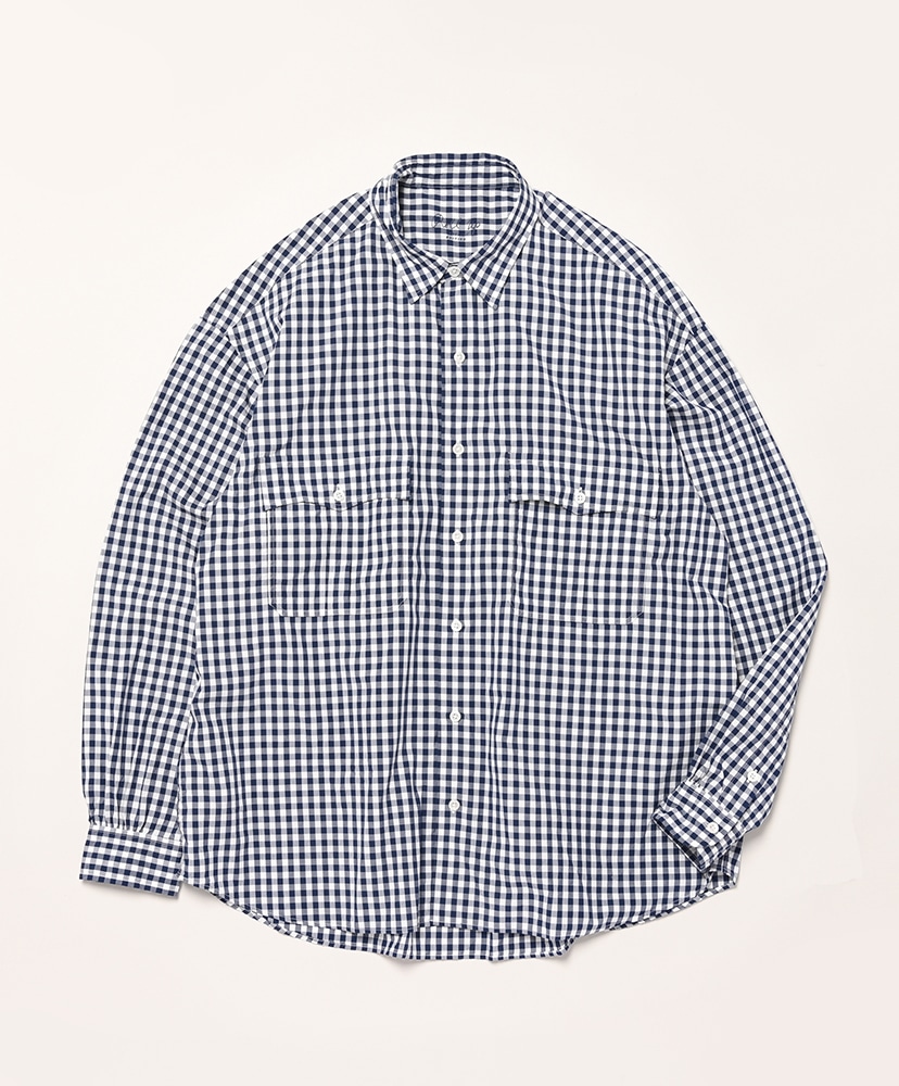 【PARTIMENTO】 Sheer Check Roll Up Shirts / 追跡付 PARTIMENTOのWrinkle Sheer Check Roll-up Shirt