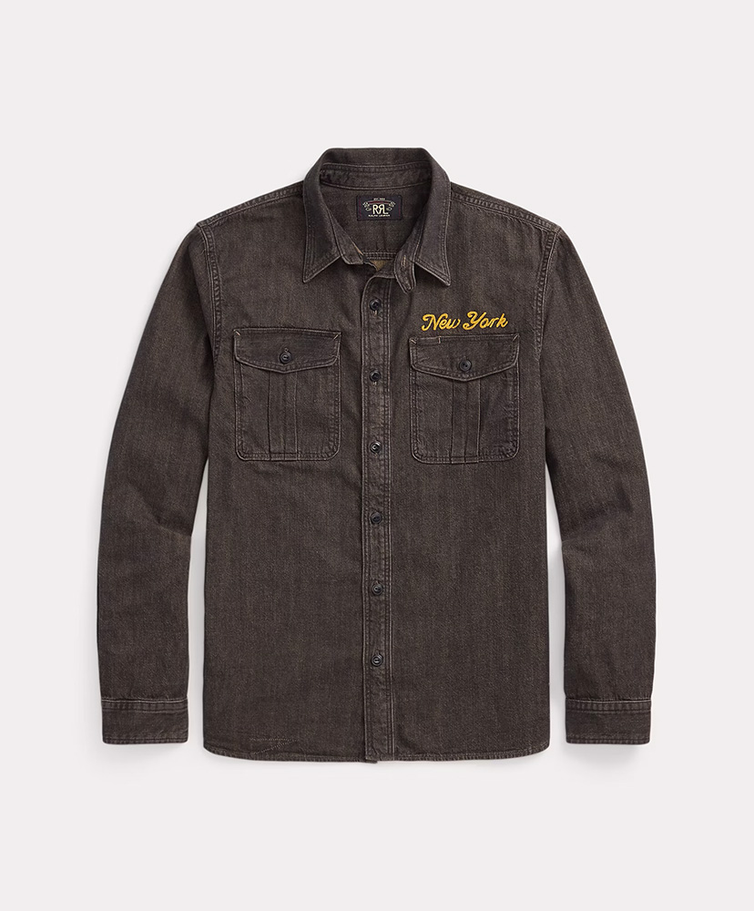 RRL ブラックデニムシャツ 90s RRL ダブルアールエル ラルフローレン ブラックデニム