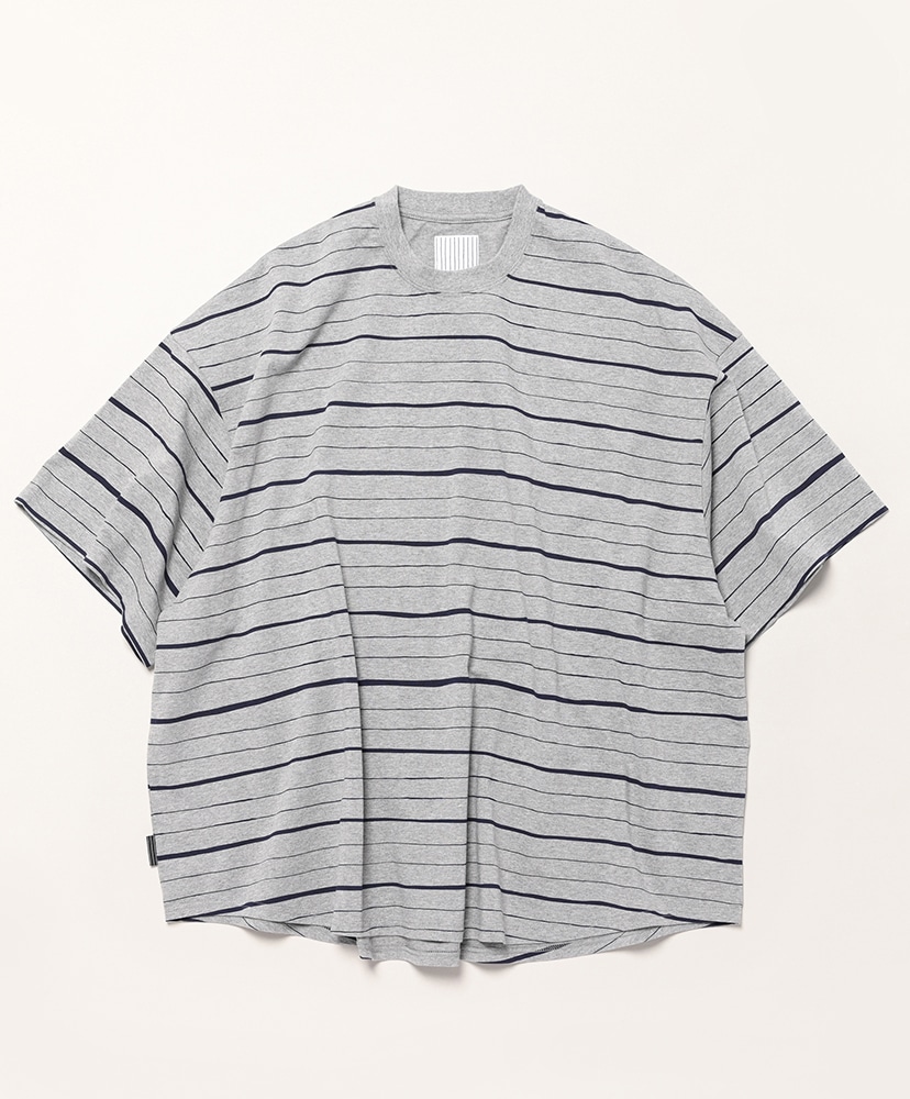 Super Big Mix Side Stripes SS Tee(L(MEN) Grey×Navy/グレー Super Big Mix Side Stripes SS Tee(L(MEN) Grey×Navy/グレー