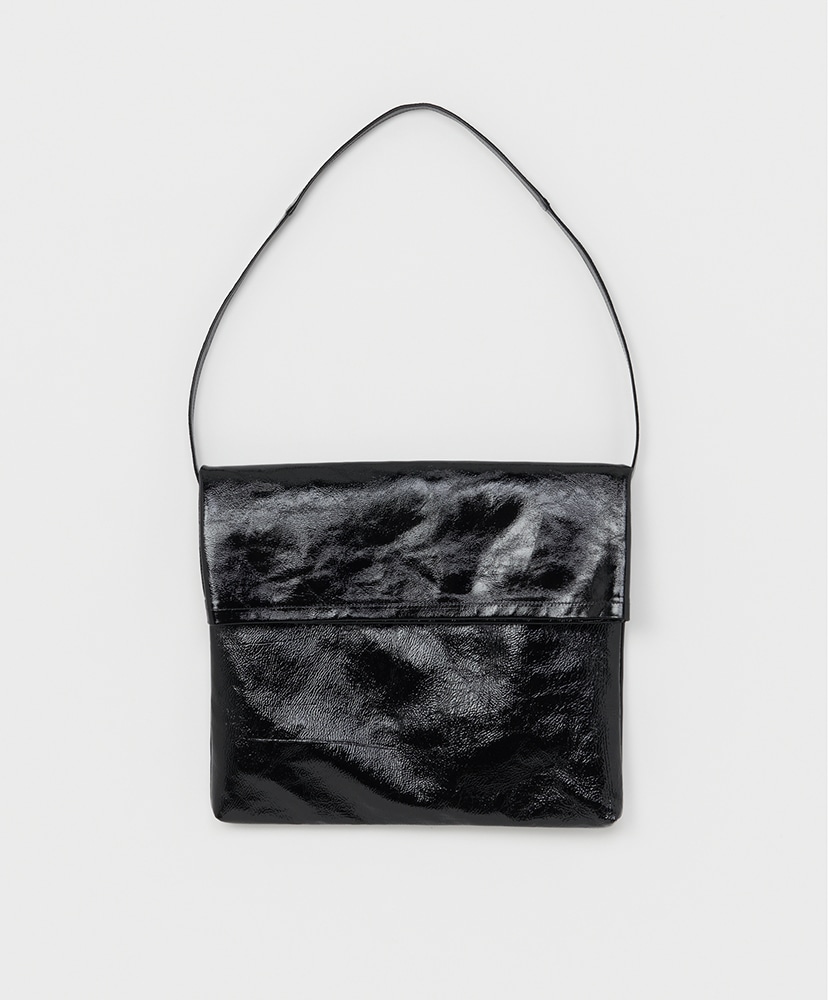 Patent Horse Flap Shoulder Bag Small(ONE Black/ブラック