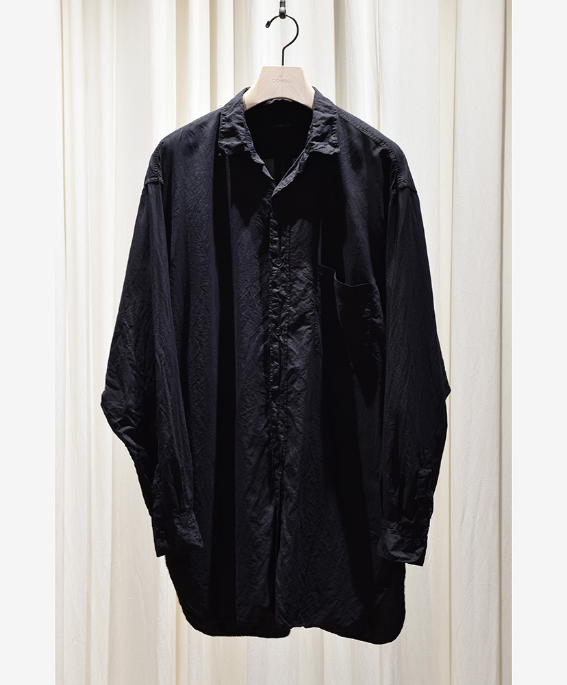 超話題新作 シルク製品染 COMOLI Black/ブラック): シャツ(1(MEN) トップス