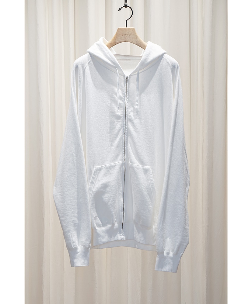 LWコットン裏毛 ジップパーカ(2(MEN) White/ホワイト): COMOLI